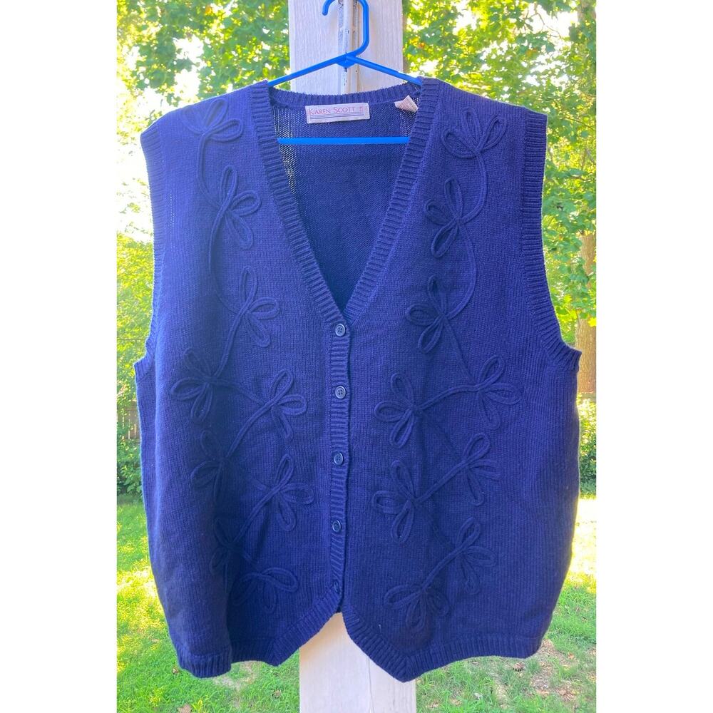 Karen Scott II - Granny Core/Cottage Core/90s Vintage Wool Blend Vest - XL/1X